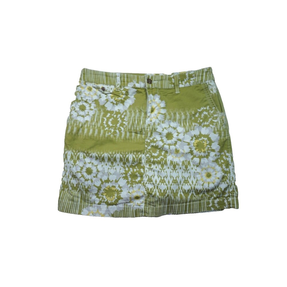 Sonoma Life Style Green Floral Skort Women 8 Mini Skirt Y2K Cottagecore Coquette